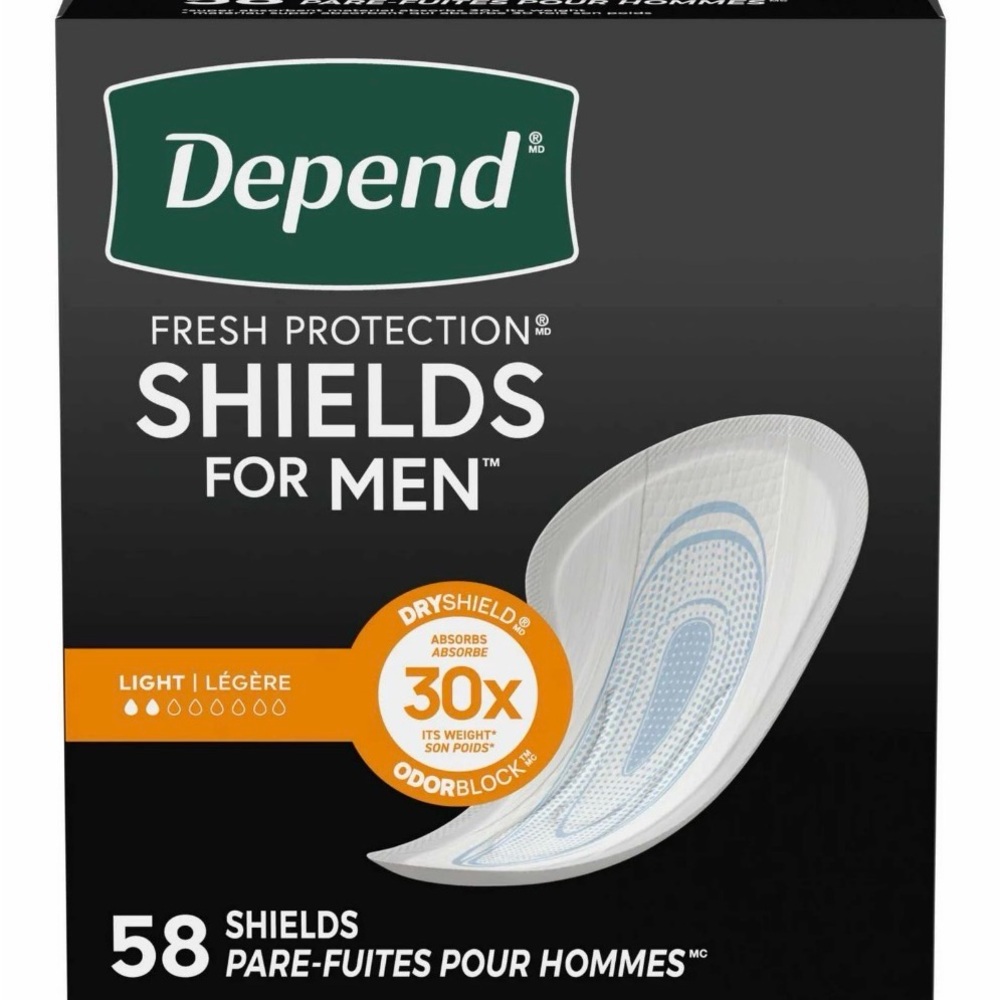 Depend Shields for Men - 58 Count
